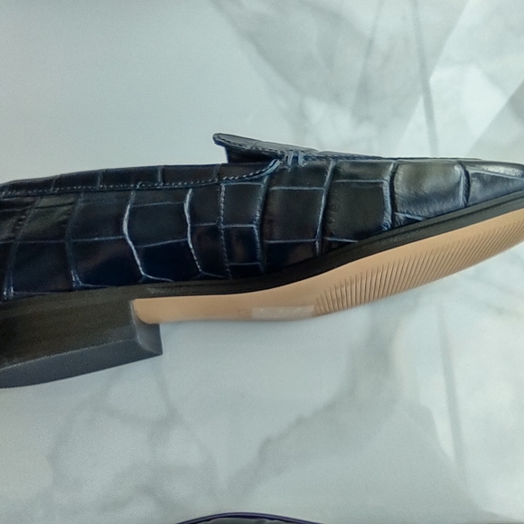 J. Crew Navy Croc-Embossed Loafers - Picture 4 of 6